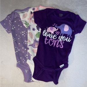 0-3 month, 3 piece short sleeve onesies